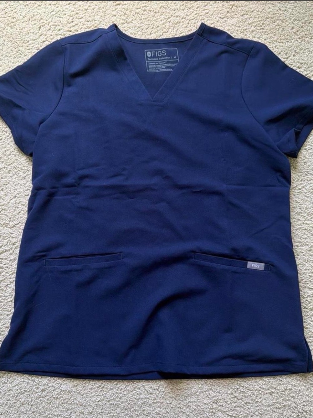 FIGS Casma Navy V-Neck Short Sleeve Scrub Top